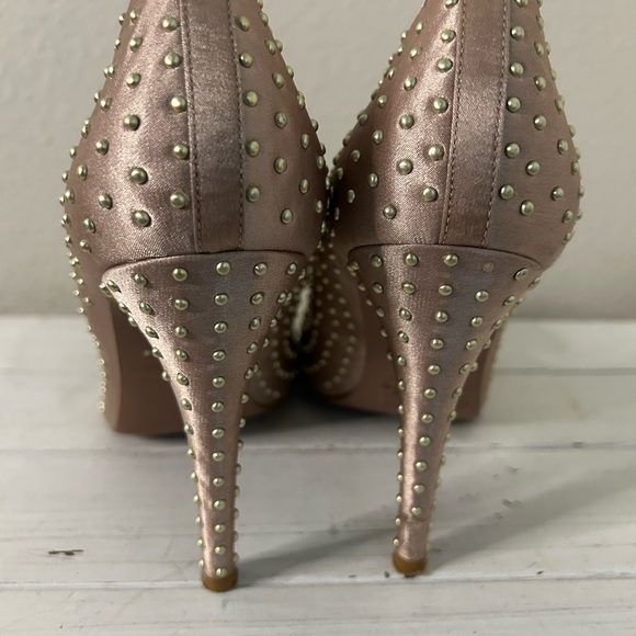 Kurt Geiger Bronze Studded Heels with Bow - Picture 5 of 8